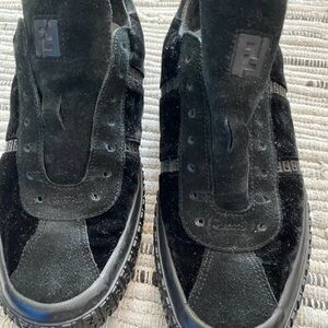 Velvet Fendi Logo Sneakers w/o Laces